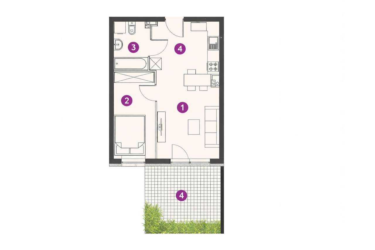 2 pokoje- inwestycyjne -gotowe -ogród- taras - Pełny obrazek: 2/16