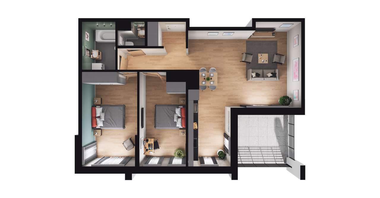 Bulvar Apartments | mieszkanie 3-pok. | G.2.16 - Pełny obrazek: 3/9