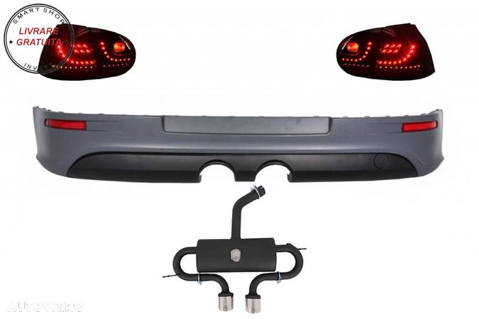 Prelungire Bara Spate cu Sistem de evacuare si Stopuri LED VW Golf 5 V (2003-2007)- livrare gratuita - 1