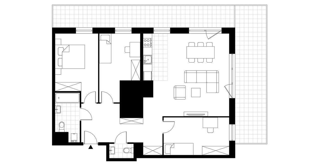 4-pokojowe mieszkanie 84m2 + 2 tarasy Bezpośrednio - Pełny obrazek: 3/8