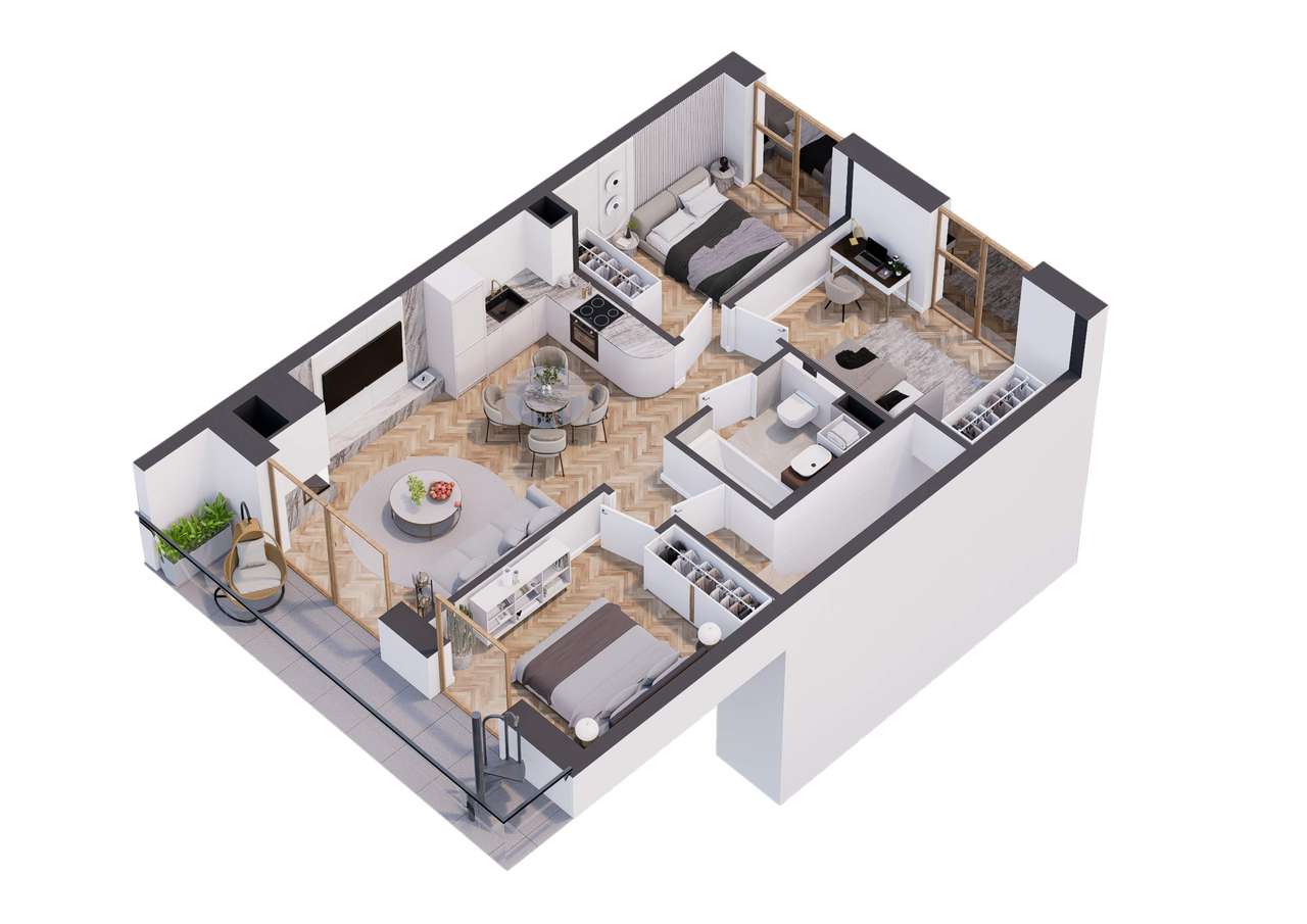 II etap Inwestycji| Mieszkanie 67,52 m2 - z balkonem i tarasem|-9