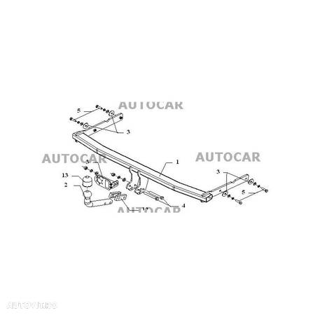 Carlig de remorcare pentru SEAT LEON- 5usi - sistem semidemontabil -cu suruburi - din 2013 - 5