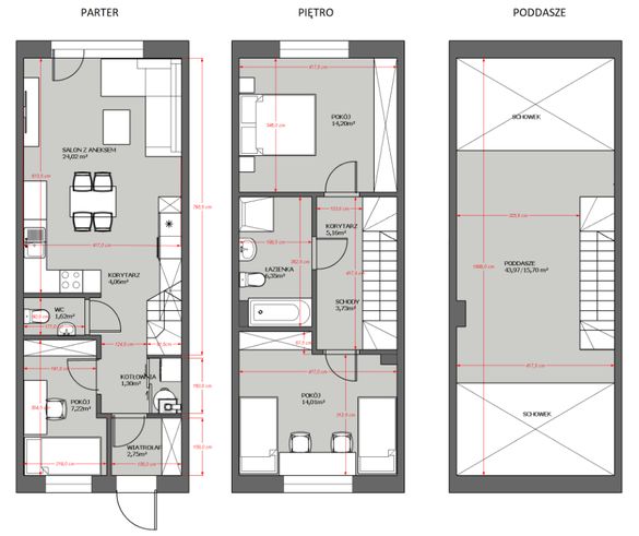 Nowoczesny dom w zabudowie szeregowej 100 m² | 4 pokoje | Bez PCC-7