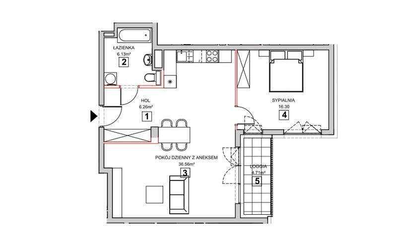 Nowe 2 pokoje w spokojnej okolicy – gotowe do odbioru - Pełny obrazek: 2/7