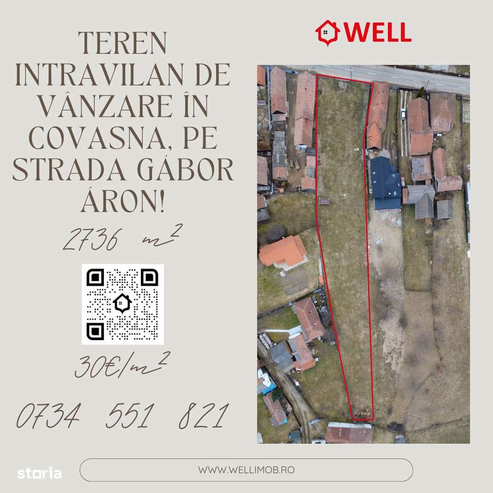 Teren intravilan de vânzare în Covasna, pe strada Gábor Áron! - Imagine principală: 1/4