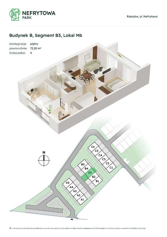 Nefrytowa Park-4 pokoje z balkonem i 2 miejscami postojowymi - Pełny obrazek: 5/19