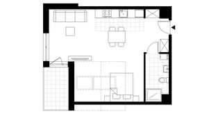 1-pokojowe mieszkanie 41m2 + balkon Bez Prowizji - Pełny obrazek: 3/8
