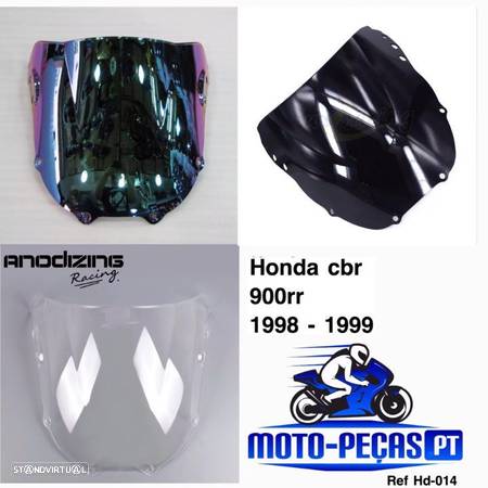 Viseira cbr900rr 1998 ate1999 briseira honda fireblade vidro bolha - 1