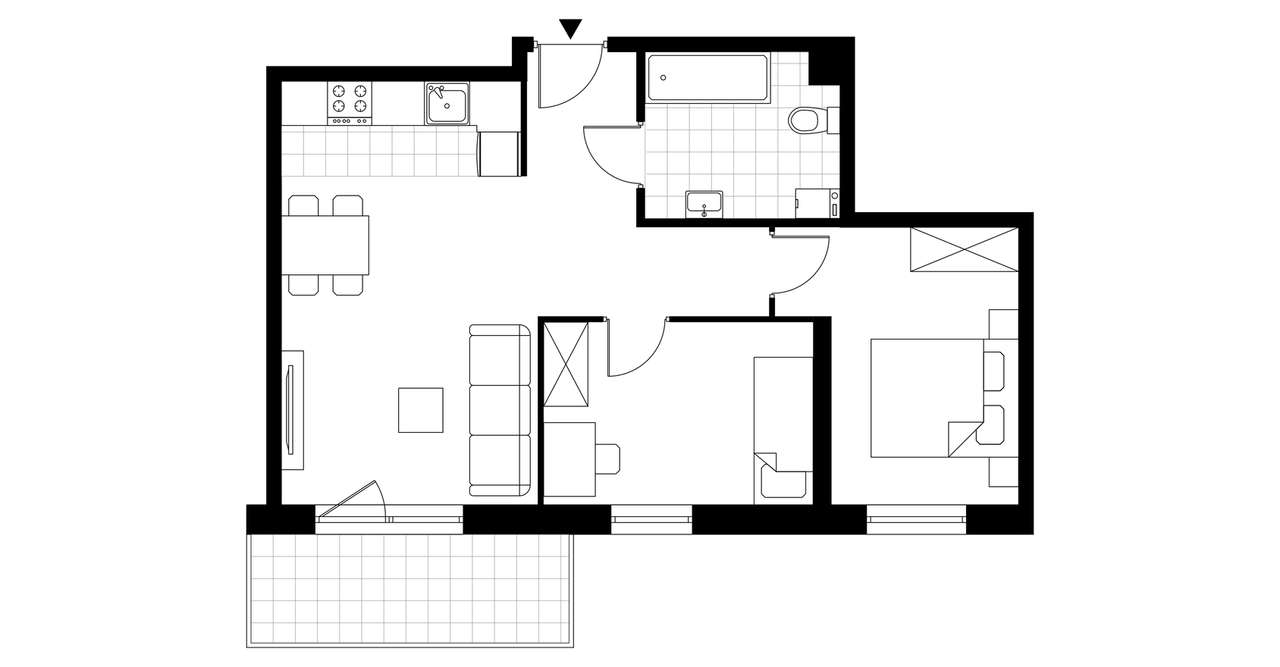 3-pokojowe mieszkanie 51m2 + balkon - Pełny obrazek: 3/8