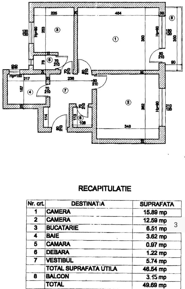 Vanzare apartament 2 camere Eroii Revolutiei, str. Vigoniei, cf.I, dec-1