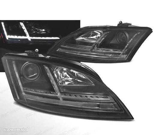 FARÓIS PARA AUDI TT 8J 06-10 XENON LUZ DIURNA LED DINAMICOS AFS PRETO - 1