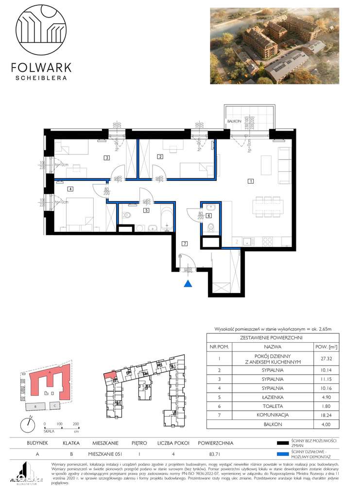 Folwark Scheiblera | mieszkanie 4-pok. - Pełny obrazek: 2/7