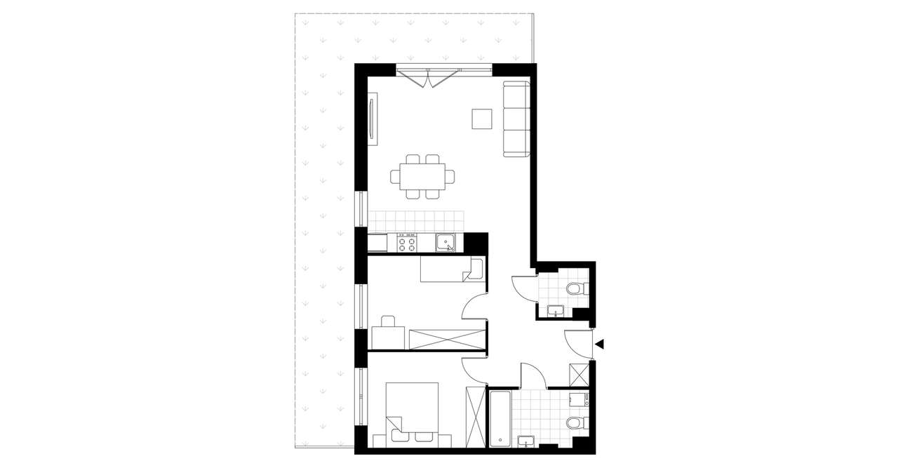 3-pokojowe mieszkanie 65m2 + ogródek - Pełny obrazek: 3/8