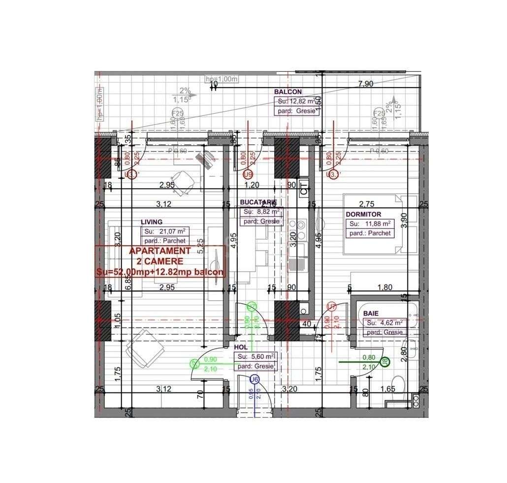 Royal Town Copou, 2 camere decomandat, mobilat si utilat, intabulat - Imagine principală: 2/7