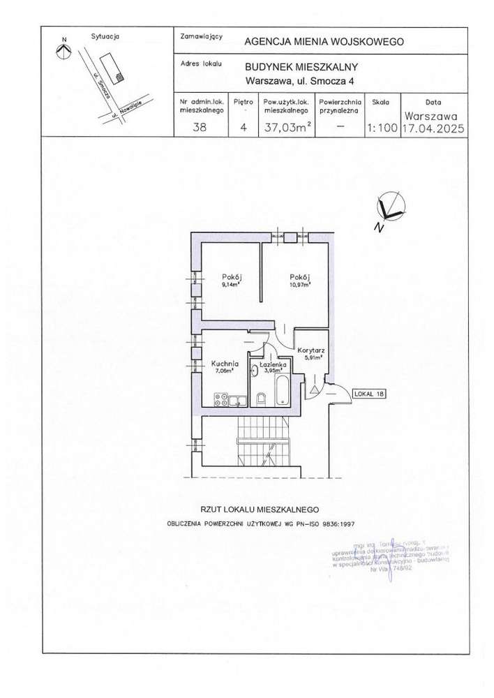 Mieszkanie na sprzedaż - Warszawa Smocza 4 m. 38-15