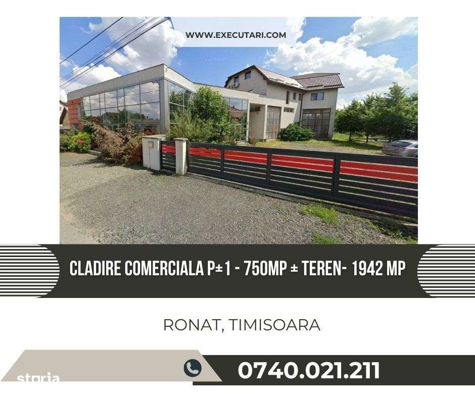 Ronat - Cladire comerciala P+1 - 750mp + Teren- 1942 mp, Timisoara - Imagine principală: 1/5