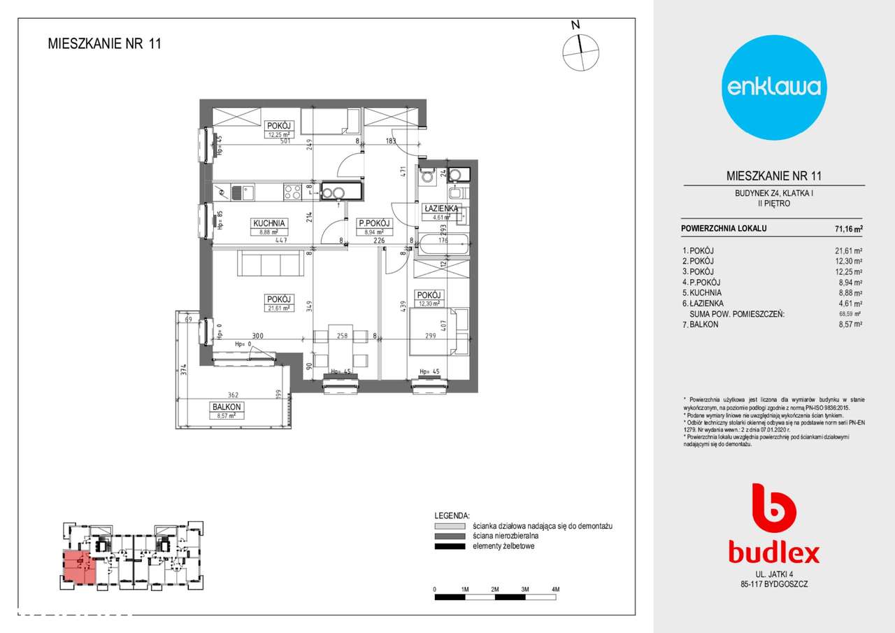 3-pokojowe mieszkanie 68m2 + balkon Bez Prowizji - Pełny obrazek: 2/7