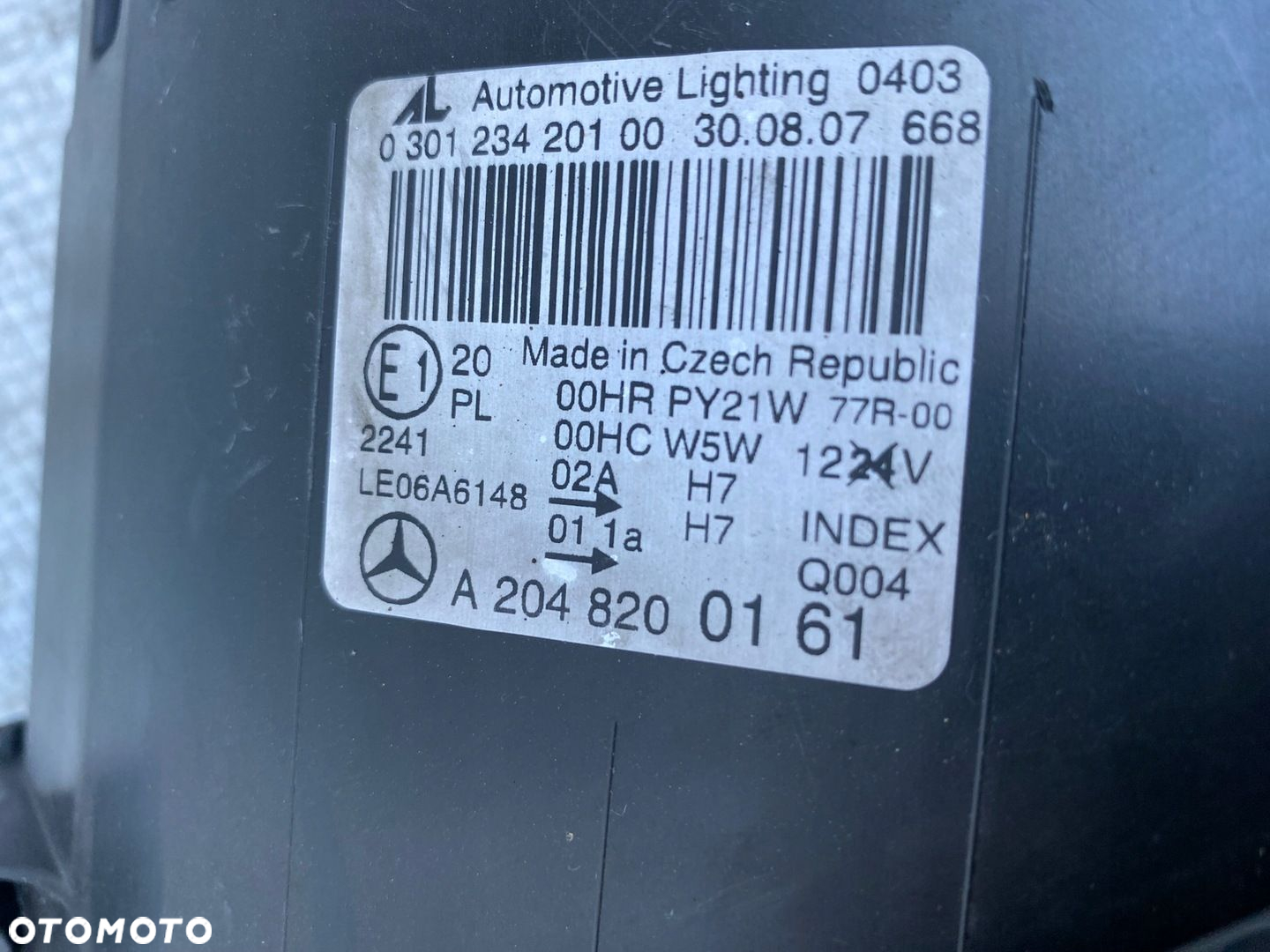 Mercedes C 204 Lampa Przednia Lewa H7 ORYGINAŁ 2048200161 C-KLASA - 5