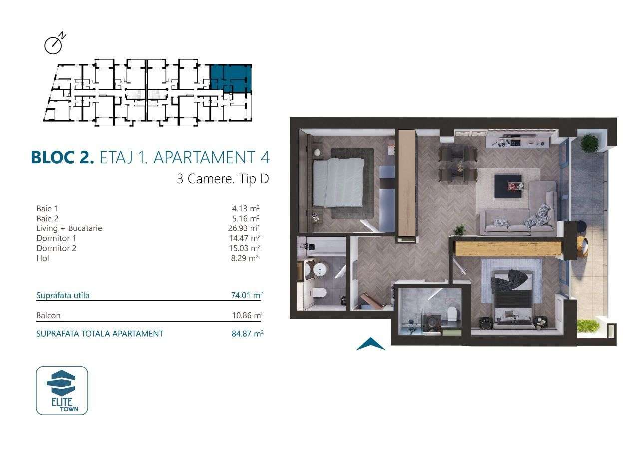 Apartament 3 camere | TORONTALULUI-11