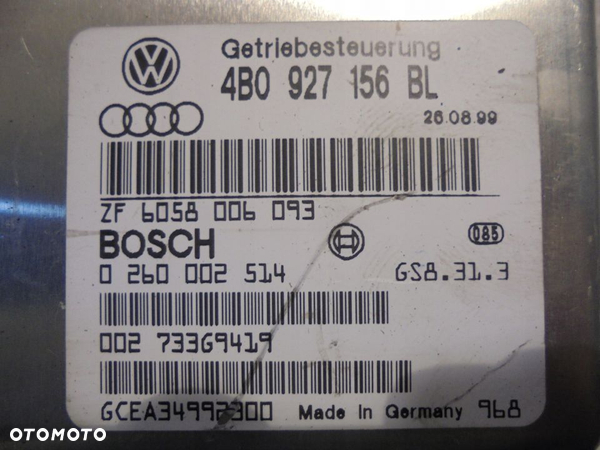 Audi A6 C5 2.5 TDI komputer skrzyni 4B0927156BL - 2
