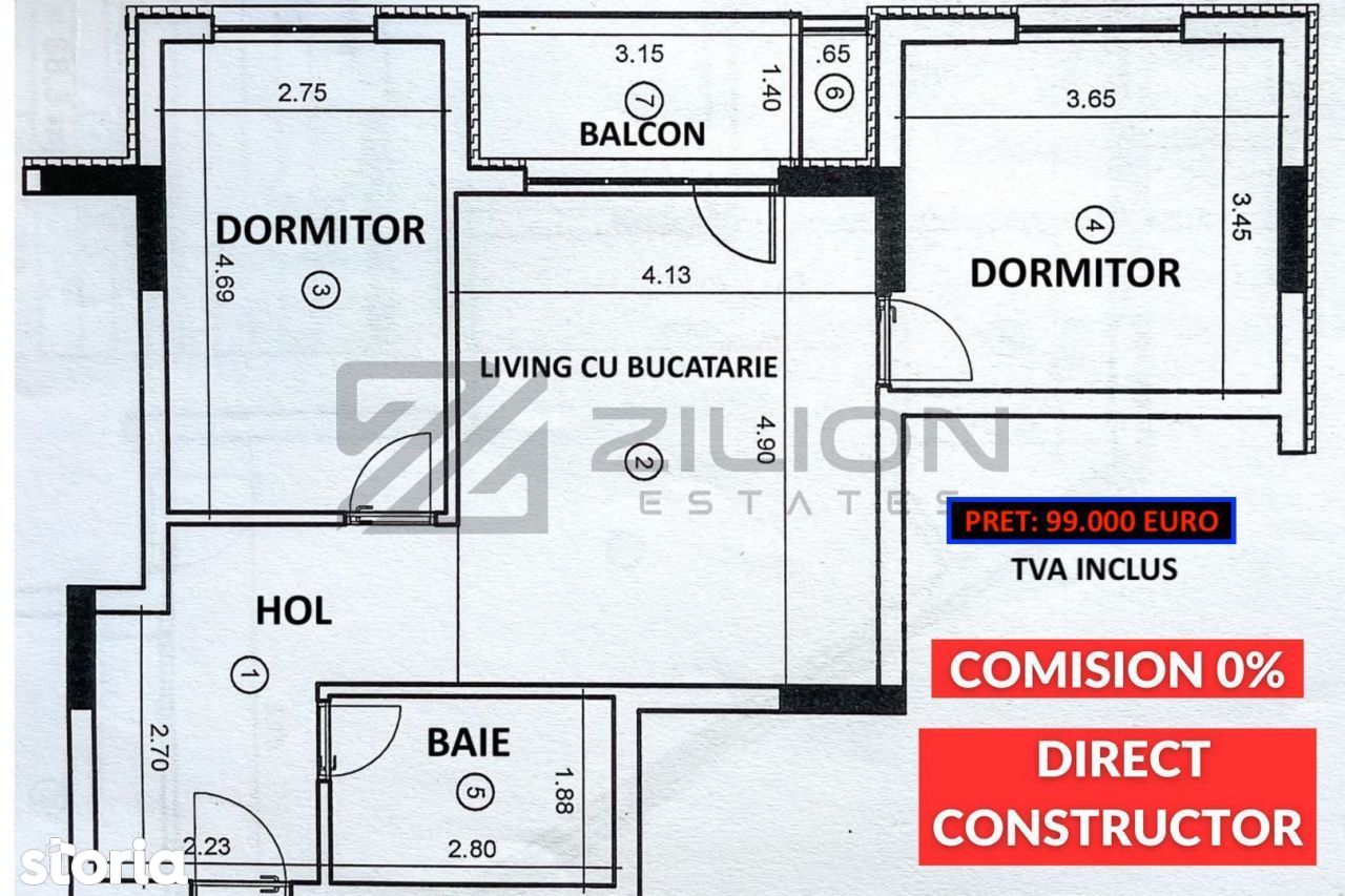 Constructor | Apartamente cu 3 Camere | Semifinisat | Zona VIVO - BMW