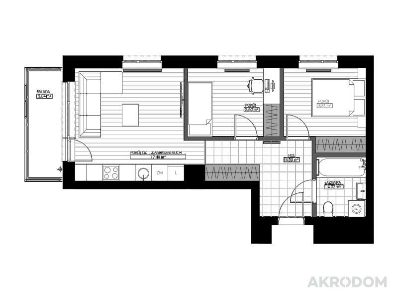 => MIŁA PARK - 3 pokoje 47 m2 => DRABINIANKA !!!-1
