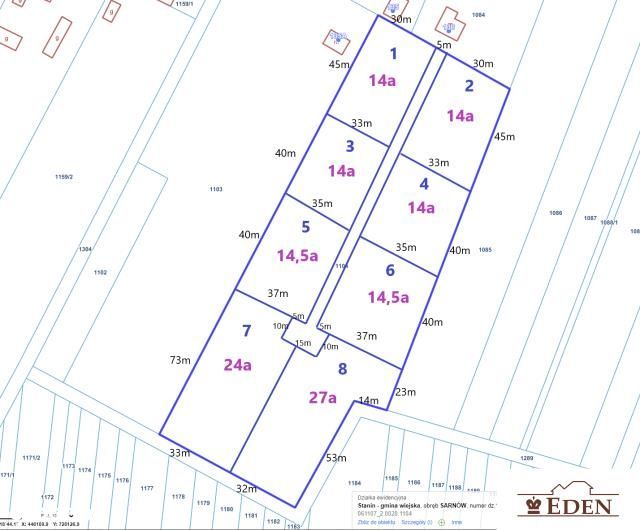 Działka, 1 400 m², Sarnów