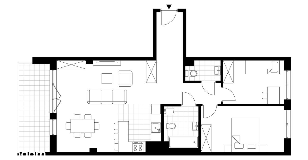 3-pokojowe mieszkanie 71m2 + balkon Bezpośrednio - Pełny obrazek: 3/8