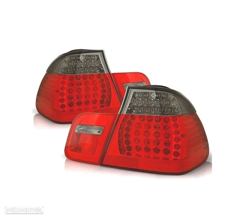 FAROLINS TRASEIROS LED PARA BMW E46 98-01 VERMELHO ESCURECIDO - 6