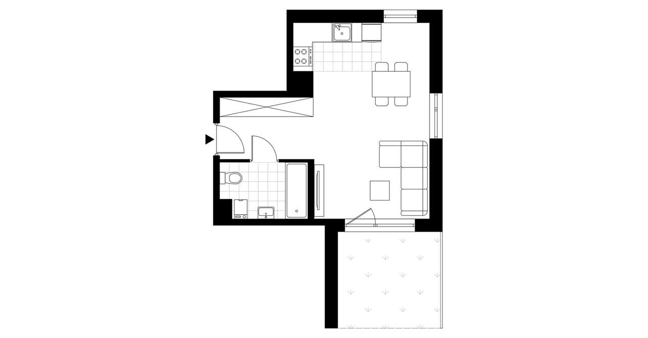 1-pokojowe mieszkanie 33m2 + ogródek - Pełny obrazek: 3/8