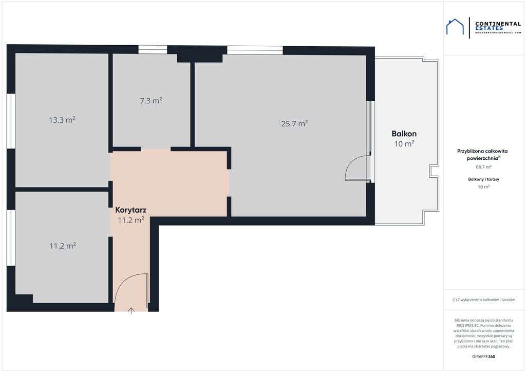 Idealne 68m2 w Centrum | Nowe | Balkon | 1p | nr 3-1