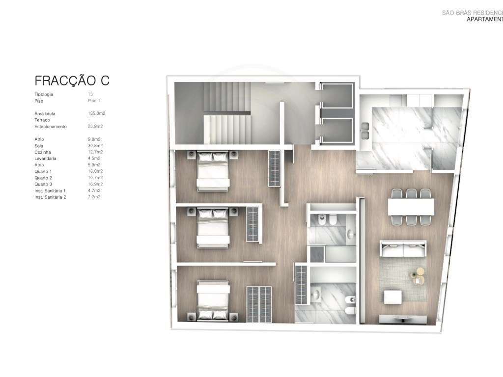 Fantástico T3 com 2 Lugares de Garagem no centro do Porto (Constitu...-8