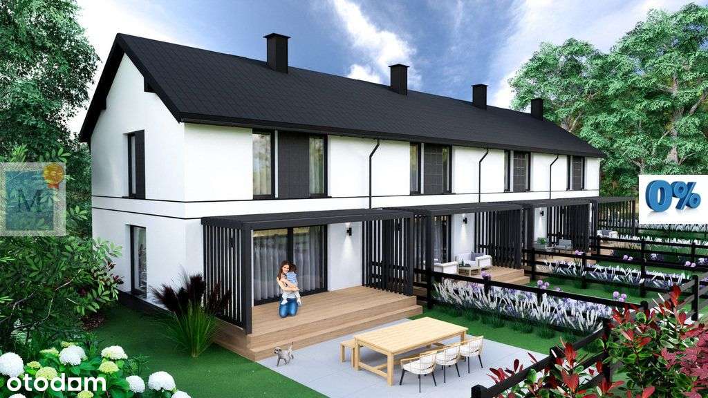 Dom-szereg,82m2 z poddaszem,4pokoje,Turkusowa - Pełny obrazek: 1/12