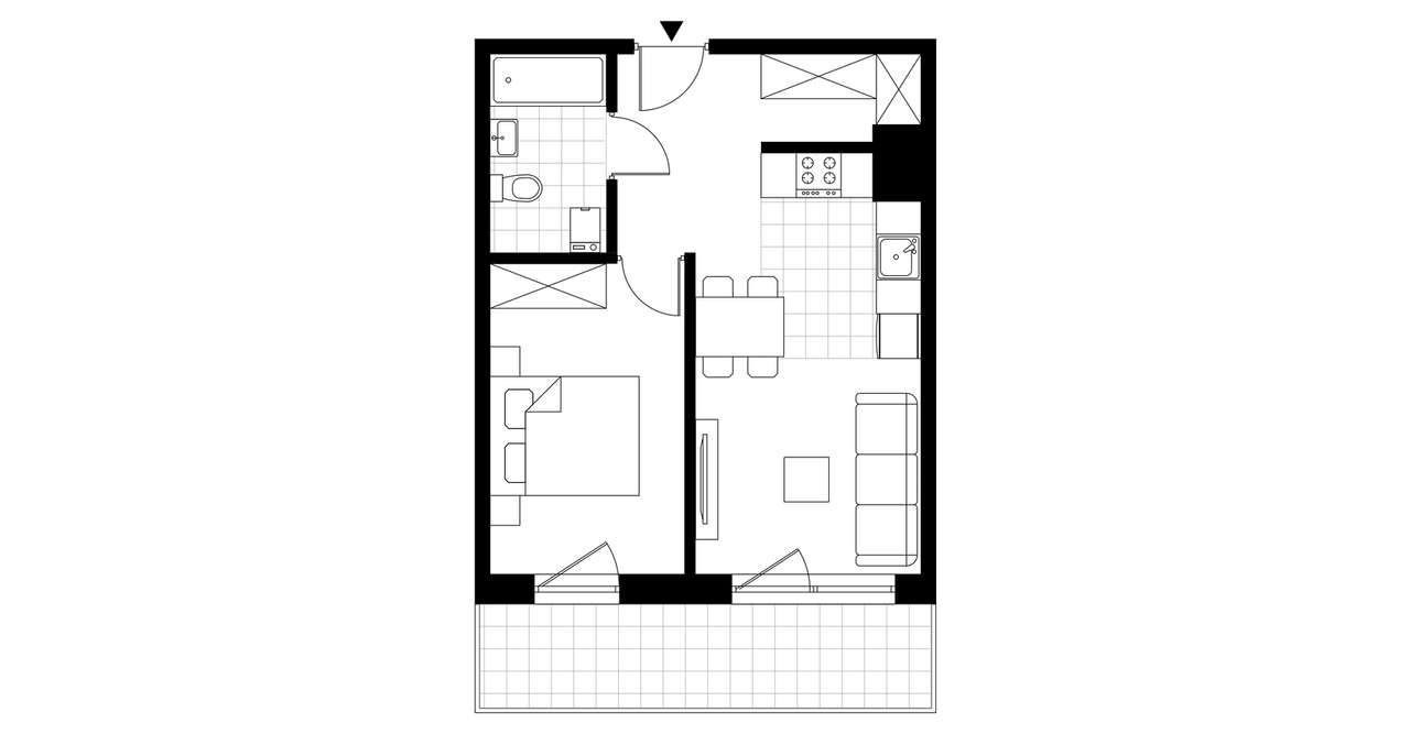 2-pokojowe mieszkanie 36m2 + loggia Bez Prowizji - Pełny obrazek: 3/8