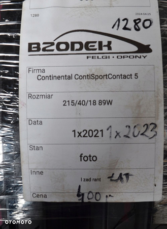 Continental ContiSportContact 5 2x 215/40/18 89 W - 9