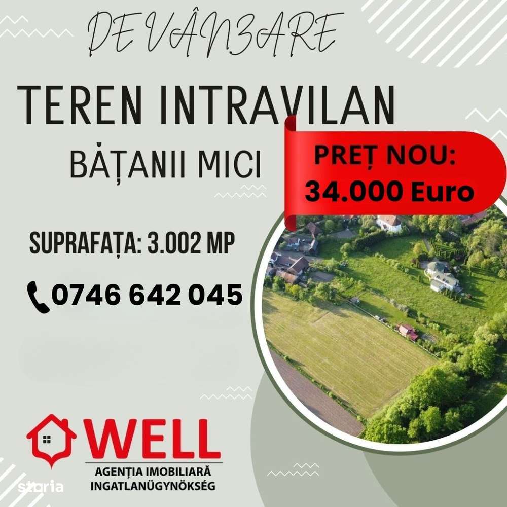 De vânzare teren intravilan în Bățanii Mici - Imagine principală: 1/3