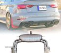 PANELA DE ESCAPE PARA AUDI A3 S-LINE SEDAN 17-20 LOOK RS3 CROMADO - 2