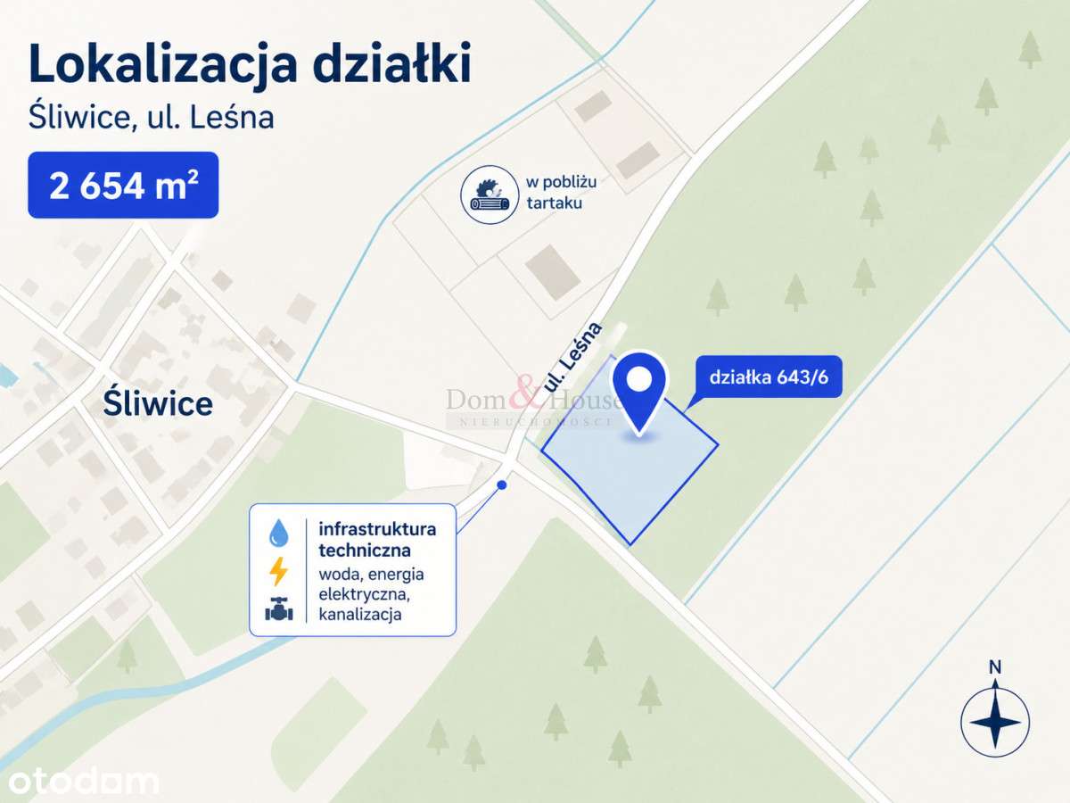 Plac do wynajęcia Śliwice, ul. Leśna – składowanie