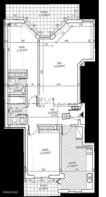 Apartamentos T3 em condomínio de arquitetura moderna com jardim perto-10