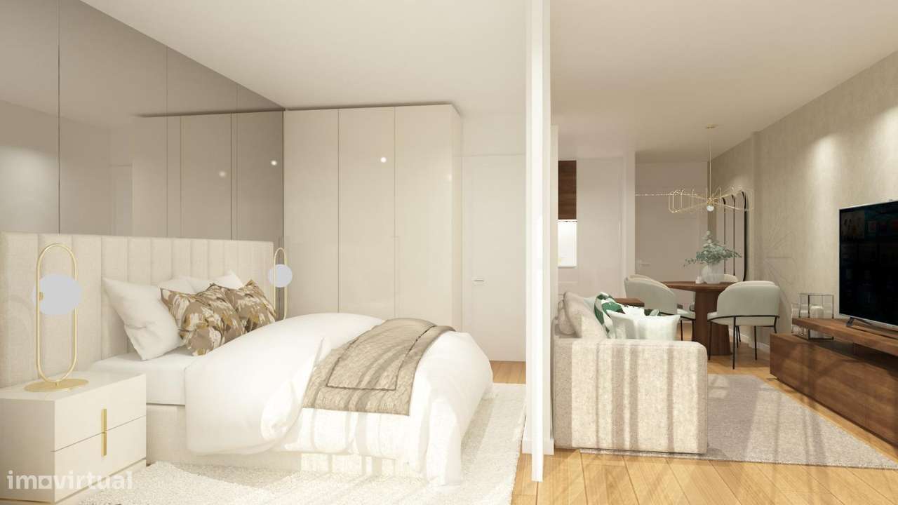 Excelente T1 com terraço e grande jardim-19