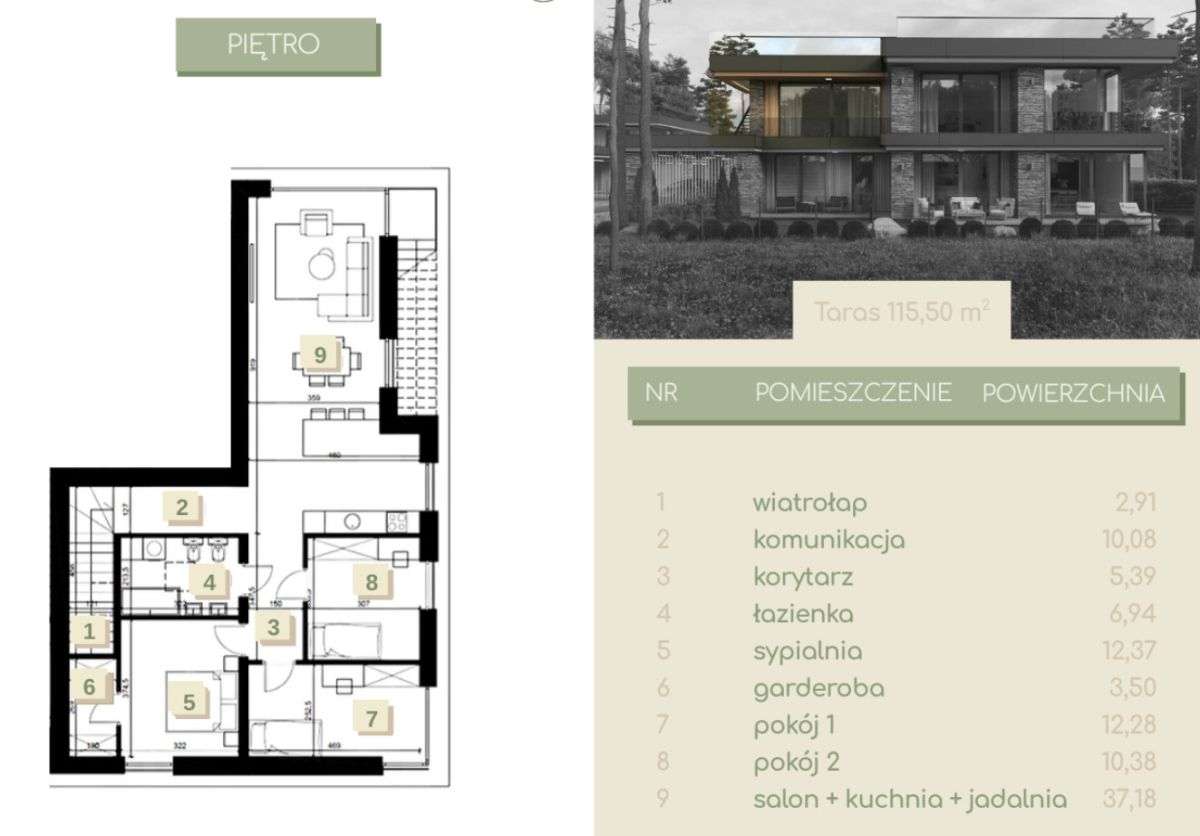 Nowoczesny luksus w sercu Woli | Taras 115 m² | M4 – další