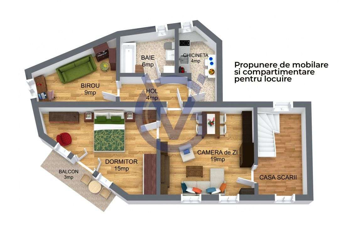 Ce alegi: Birou, Locuire sau AirBnB? Doua apt 6 cam, S totala 130mp! C - Imagine principală: 3/19