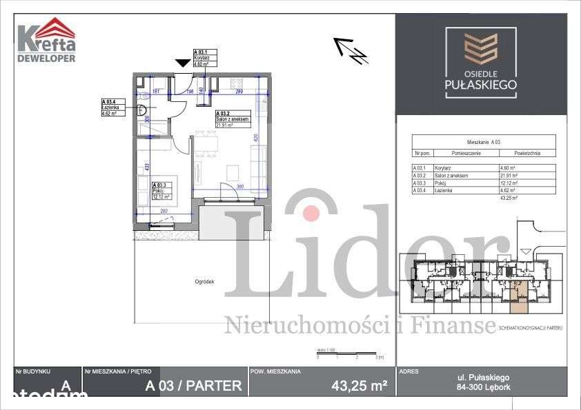 Nowoczesne Mieszkania 2 i 3 Pokojowe od 43 do 63 M - Pełny obrazek: 2/18