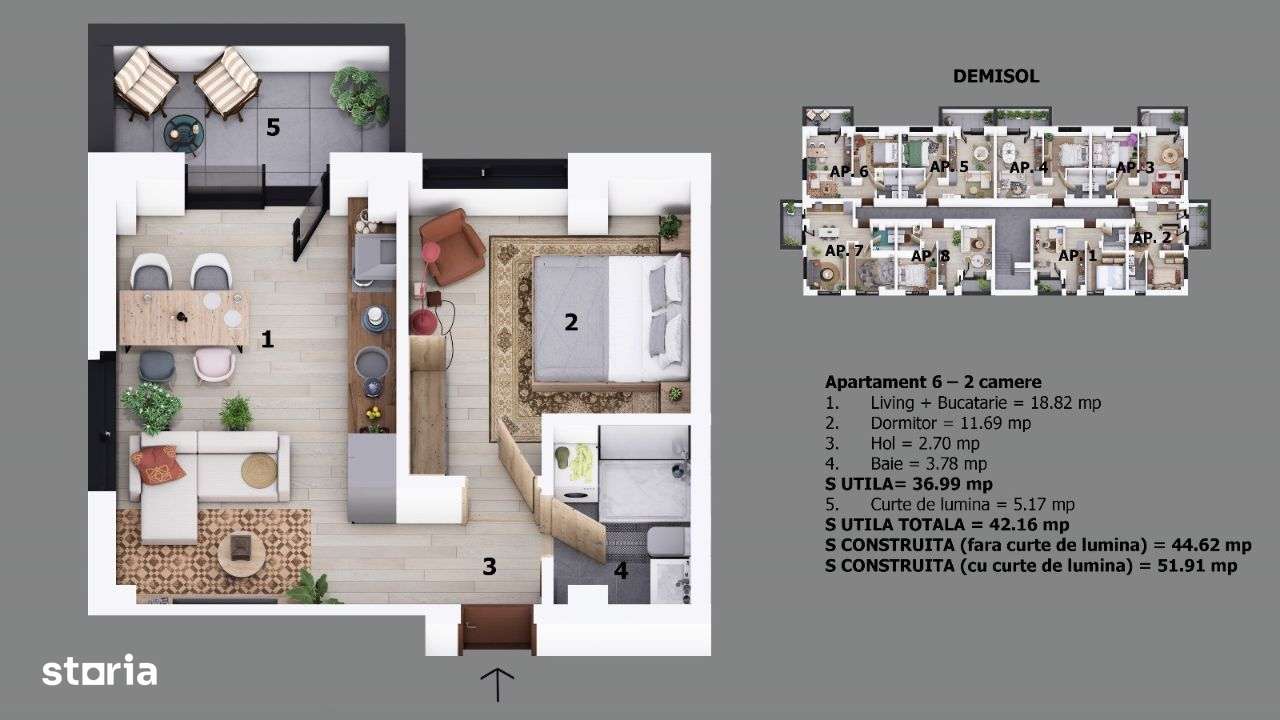 Apartament 2 camere tip studio | Ion Creanga/Nichita Stanescu Odaile-9