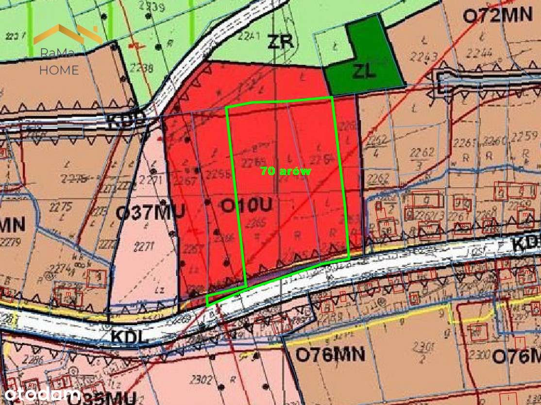 Działka usługowa 7000m2 , wjazd z drogi powiatowej-11