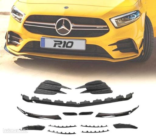 SPOILER LIP FRONTAL PARA MERCEDES W177 LOOK AMG A45 19 + GRELHAS - 1