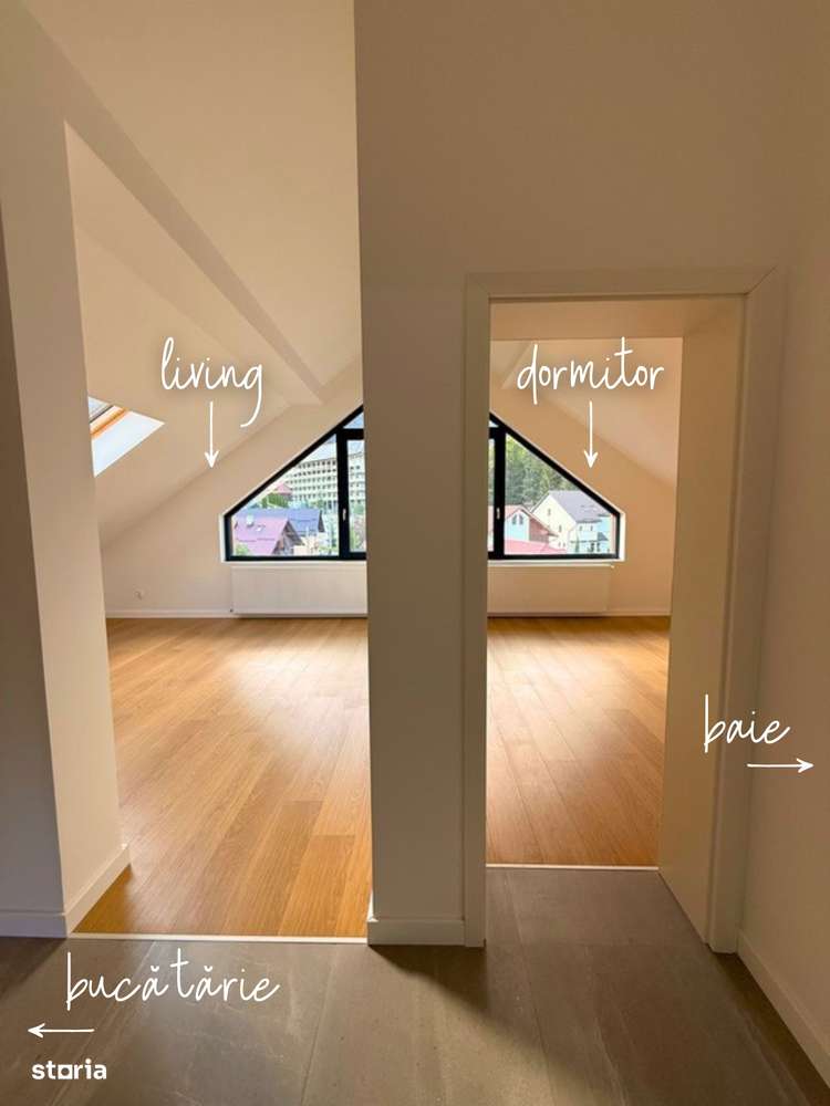 BUȘTENI | Mansardă înaltă | 2 camere | Curte | Parcare | Comision 0% - Imagine principală: 2/15