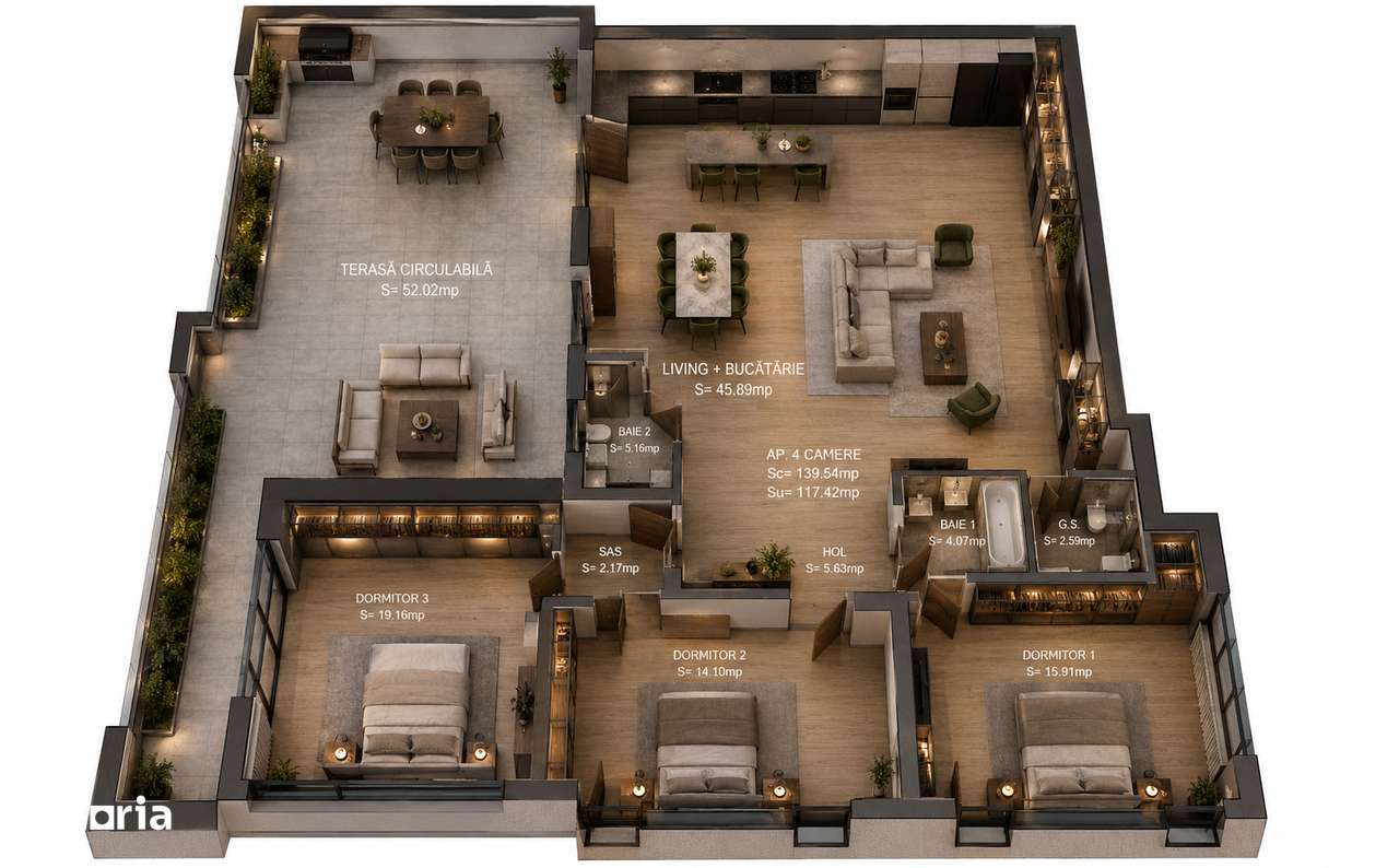 PENTHOUSE PREMIUM-140 MP-TERASA 52 MP- SEBASTIAN-13 SEPTEMBRIE-6