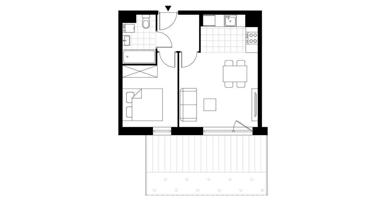 2-pokojowe mieszkanie 35m2 + ogródek Bez Prowizji - Pełny obrazek: 4/7