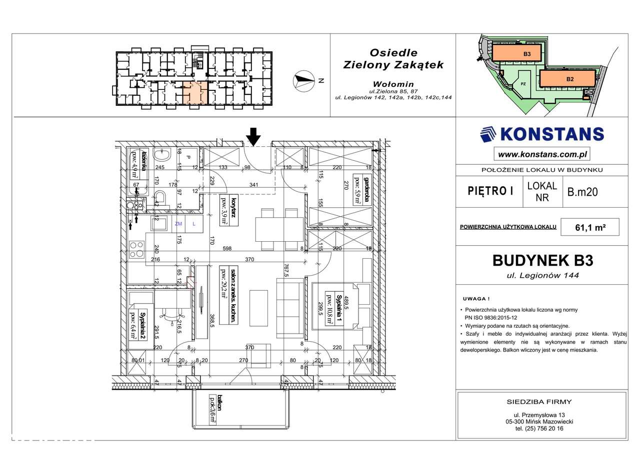 3-pokojowe mieszkanie 61m2 Bez Pośredników - Pełny obrazek: 2/5